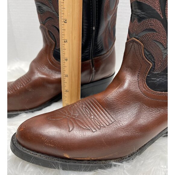 Durango Boot LEM314 Waco R Toe Men's SIZE 9D Black Brown Western Cowboy Shoes - Picture 2 of 10